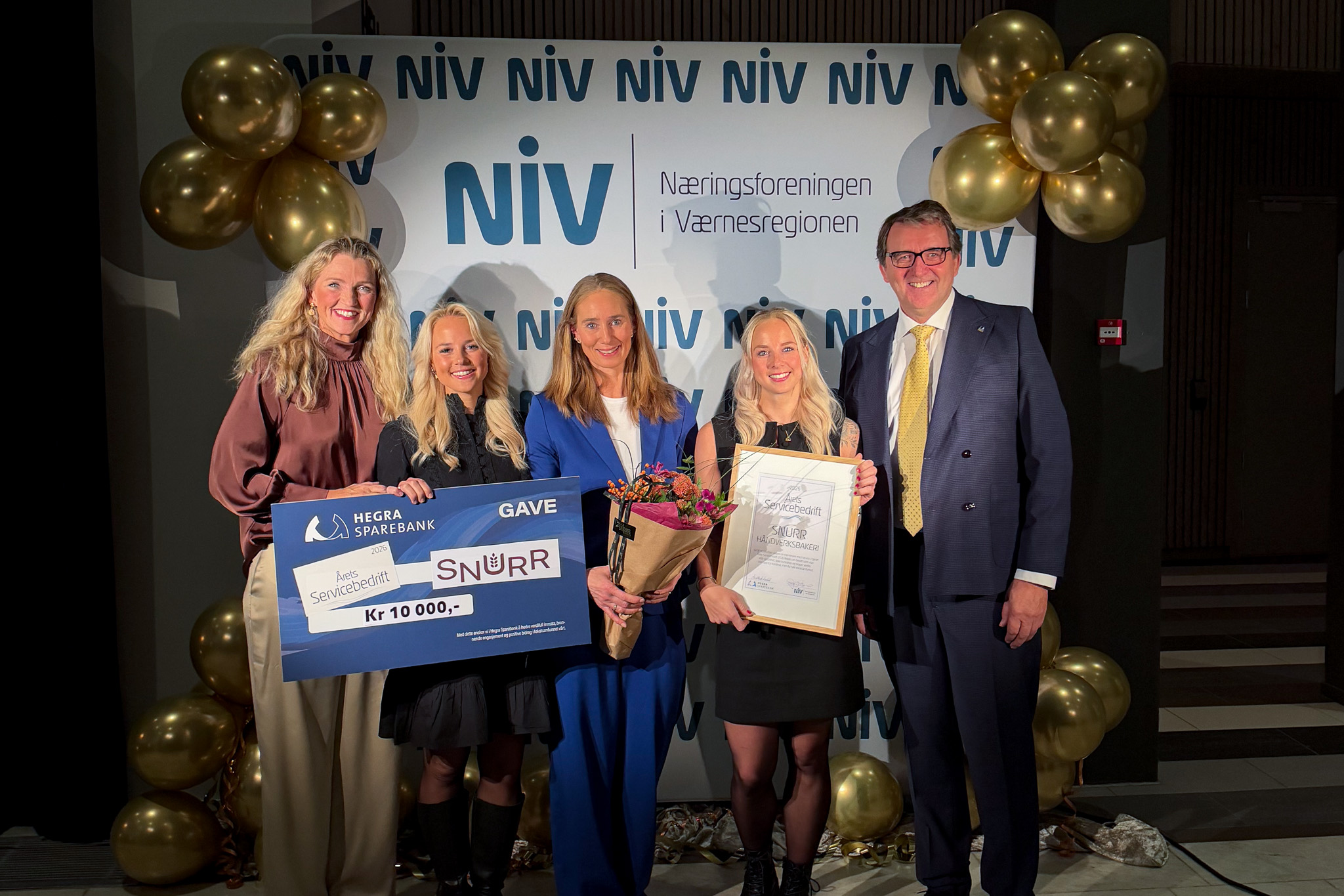 Snurr Håndverksbakeri avdeling Stjørdal mottar årets servicebedrift ved næringslivets festkveld 2026