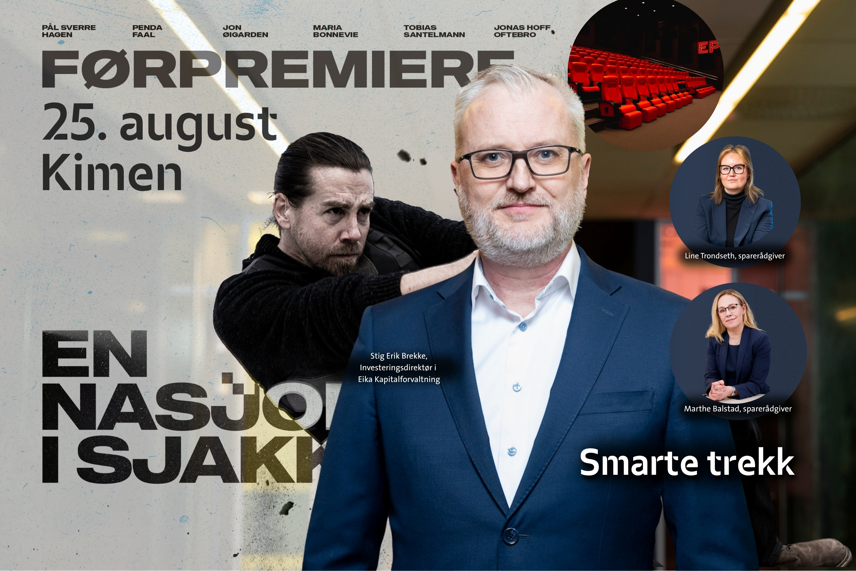 Portrett av Stig Erik Brekke med førpremiere av en nasjon i sjakk i bakgrunn